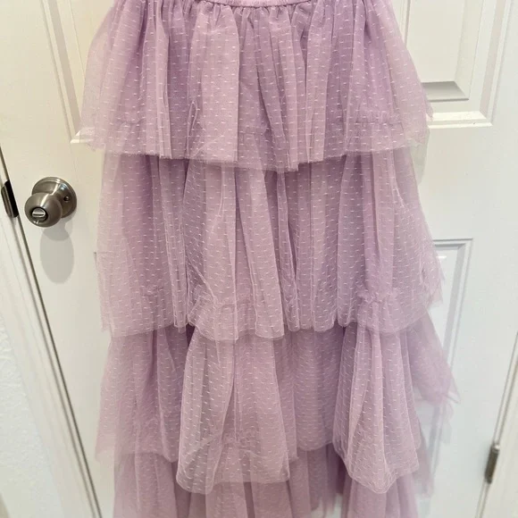 Gorgeous Lavender Tiered Tulle Dress Size Petite M - Picture 4 of 8